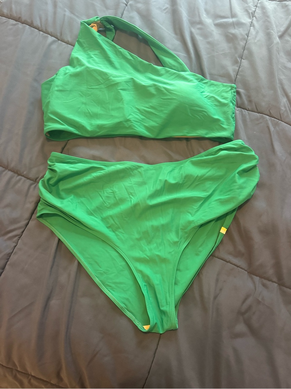summersalt Bright Green One-Shoulder Bikini Set